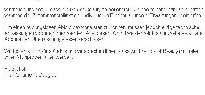 Douglas Infomail vom 26.07.2013